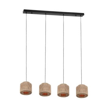 Lustra Smilla, TRIO, 121x20.5x150 cm, 10W, 4x E27, metal, negru mat/bej