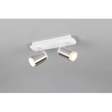 Plafoniera Gillan, TRIO, 30x12x16 cm, 10W, 2x GU10, metal, nichel mat/alb