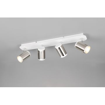 Plafoniera Gillan, TRIO, 60x12x16 cm, 10W, 4x GU10, metal, nichel mat/alb