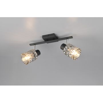 Plafoniera Jack , RL, 37x16x21 cm, 10W, 2x E27, metal, negru/gri