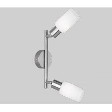 Plafoniera Mars, RL, 25x8x18.5 cm, 40W, 2x E14, metal, nichel mat/alb