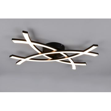 Plafoniera Pollock, RL, 60x40x7.5 cm, 22W, 1x SMD, plastic, negru mat