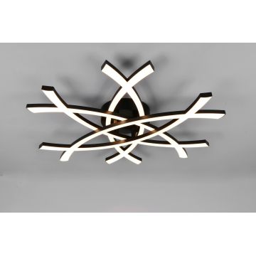 Plafoniera Pollock, RL, 62x59x9 cm, 33W, 1x SMD, plastic, negru mat