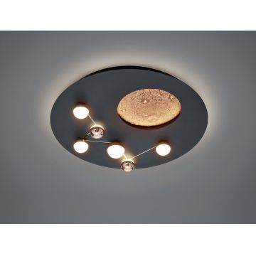 Plafoniera Zodiac, TRIO, 50x10 cm, 42W, 1x SMD, metal, negru mat
