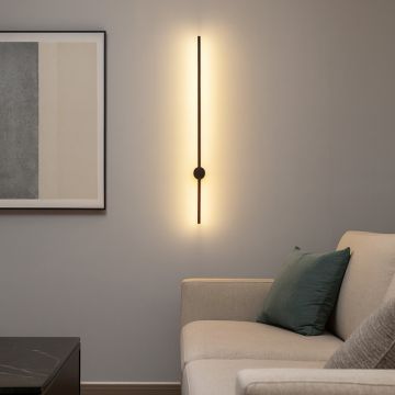 Aplica LED cu design liniar, montare perete, lumina alb neutra, 120 cm, aluminiu si PC