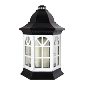 Felinar Casuta din Sticla si Plastic Alb, 35 Ore