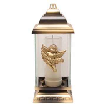 Felinar din Sticla si Plastic cu Inger Auriu, 50 Ore