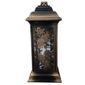 Felinar din Sticla si Plastic cu Trandafir Auriu 72 Ore