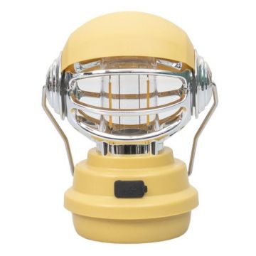 Felinar Model Robotel, Inaltime 14 cm, USB, 3 Moduri Intensitate Lumina, Galben