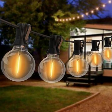 Ghirlanda solara CALLIS, 30 LED-uri, control telecomanda, 3000K, IP44, senzor crepuscul, cablu 15.17 m