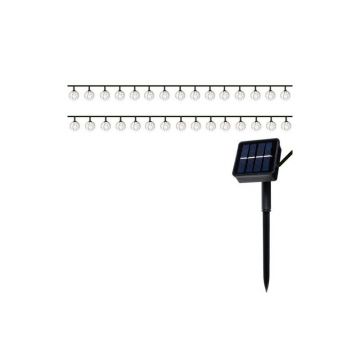 Ghirlanda solara decorativa, 30 LED-uri, 8 moduri iluminare, waterproof, lungime 6,25 m, IP65