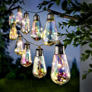 Ghirlanda solara Felisi, 10 LED-uri lumina alba rece, lungime 3.8 metri