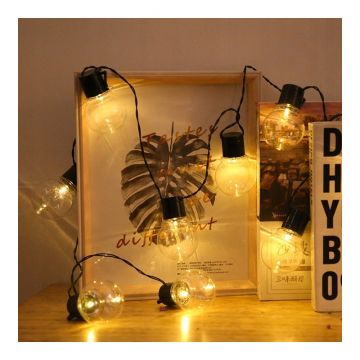 Ghirlanda solara LED cu 10 becuri, 25 lm, IP44, lungime 335 cm, carcasa PVC