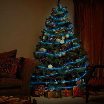 Instalatie electroluminescenta El-Wire pentru bradul de Craciun, cu invertor