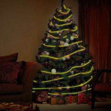 Instalatie electroluminescenta El-Wire pentru bradul de Craciun, cu invertor