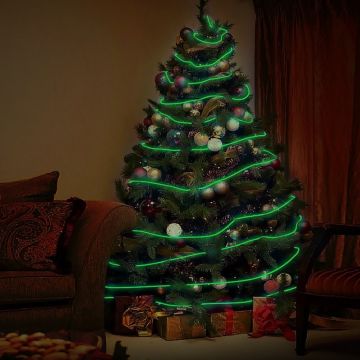 Instalatie electroluminescenta El-Wire pentru bradul de Craciun, cu invertor