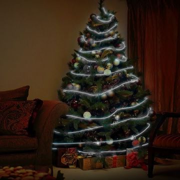 Instalatie electroluminescenta El-Wire pentru bradul de Craciun, cu invertor