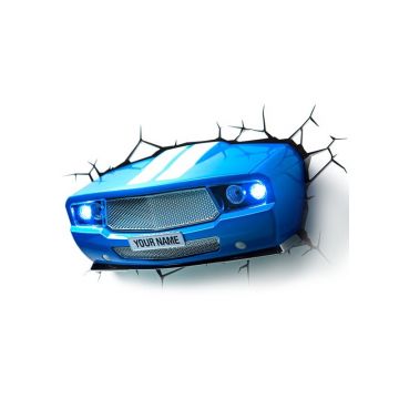 Lampa 3D Mustang clasic albastru