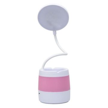 Lampa de Birou Copii, Model Floare, 4 Tipuri de Lumina, Roz