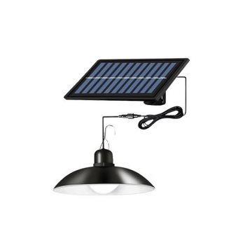 Lampa de gradina suspendata cu panou solar, 1.8W, 6500K, 100lm, senzor crepuscul, telecomanda