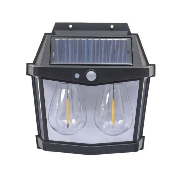 Lampa Perete Solara, 3 Moduri de Lumina, Senzor de Miscare, 2 Becuri LED