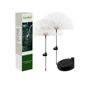 Lampa solara gradina, aspect papadie, set 2 bucati, 150 LED-uri alb rece, inaltime 89 cm