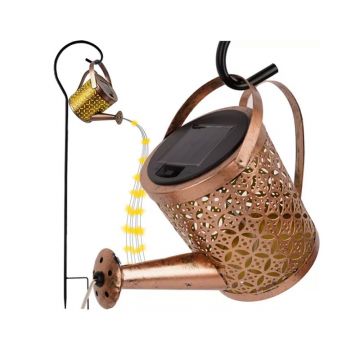 Lampa solara LED alb cald, tip stropitoare, senzor crepuscular, buton ON/OFF