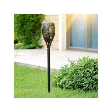 Lampa solara, montare sol, imitatie flacara, IP44, 1.2W, inaltime 51 cm, set 2 bucati