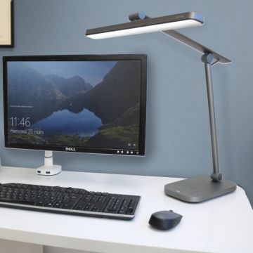 Lampa Unilux LED Pureline, Design Ergonomic, 3 Moduri Lumina Rece / Cald, Modde Noapte, Rotativa