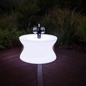 Masa rotunda luminoasa LED RGB, multicolora, telecomanda, IP65, 70x40 cm