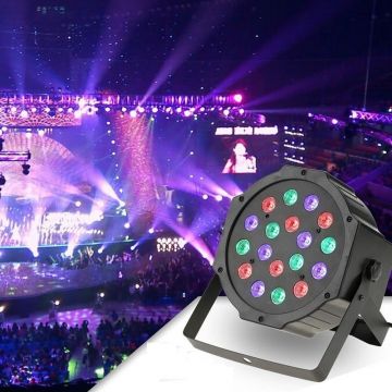 Proiector LED RGB 18W, DMX512 controller disco, senzor sunet