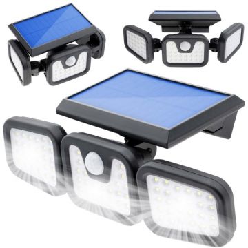 Reflector solar 74xLED SMD, 450 lm, senzor miscare PIR, raza 3-5 m, putere 15W, IP65