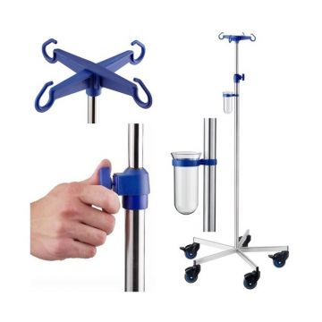 Stativ pentru perfuzii din otel cromat