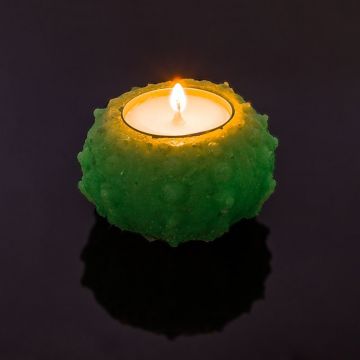 Suport fosforescent pentru lumanare, handmade, Cactus 7 cm