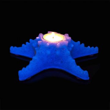 Suport lumanare fosforescent, stea de mare, 18 cm