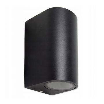 Aplica de exterior, montare perete, 2 x LED Gu10, IP44, 35W, aluminiu si sticla