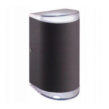 Aplica LED pentru exterior, rotunda, lumina bidirectionala alb neutru, 170x90x80 mm