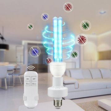 Bec UVC 36W, control telecomanda, temporizator, sterilizare si dezinfectare 36 mp, E27