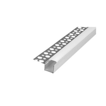 Capac profil single banda LED din aluminiu, pentru rigips, 2 metri, alb