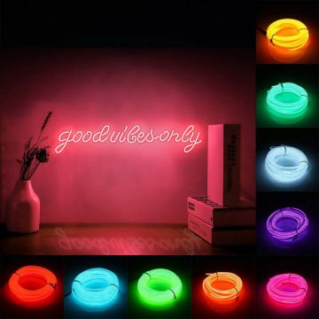 Fir electroluminescent El Wire neon, 2.8 mm, insertie metalica, permite modelare