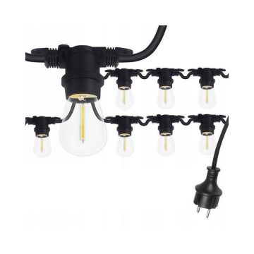 Ghirlanda LED, interior/exterior, pentru 20 becuri, lungime 20 m, IP44, soclu E27