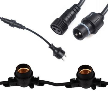 Ghirlanda luminoasa, interior si exterior, pentru 15 LED-uri, soclu E27, lungime cablu 15 m