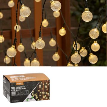 Ghirlanda solara Bubble, 50 LED-uri, 8 moduri iluminare, lungime totala 9.35 m