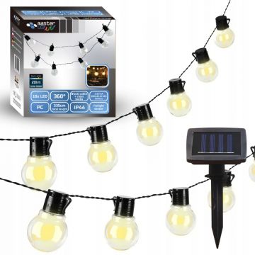 Ghirlanda solara terasa, 10 LED-uri, 3000K, 20 lm, lungime 335 cm, autonomie 8 ore