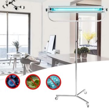 Lampa bactericida profesionala UVC 30W, portabila cu corp si stativ pe roti, integral inox, tub Philips