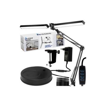 Lampa de birou dubla, 168 LED-uri, lumina 3200K-6000K, intensitate ajustabila, brat reglabil, 24W, 2200 lm