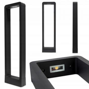 Lampa de gradina din aluminiu, lumina alb neutru, LED 7W, IP54, inaltime 80 cm