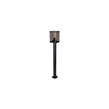 Lampa de gradina tip stalp, abajur fumuriu, LED E27 60W, IP44, alimentare la retea