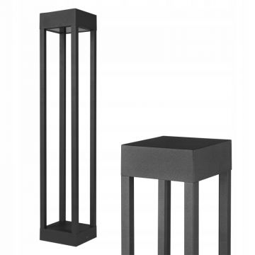 Lampa de gradina tip stalp, LED GX53 30W, IP54, inaltime 60 cm, aluminiu si sticla, antracit