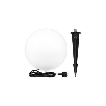 Lampa LED tip glob, decorativa, 40W, unghi 360 grade, sfera 35x34 cm, teava 16 cm, PE, alb laptos